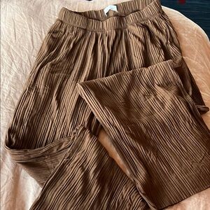 Brown Pleated Women's Pants